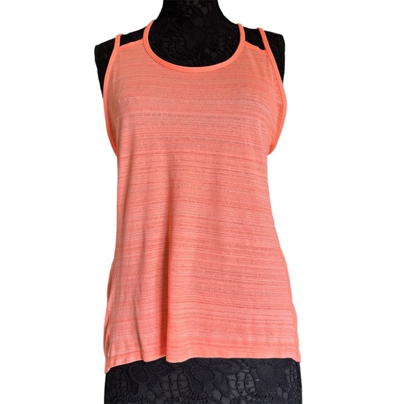 Champion Coral Orange Lightweight Sheer Cut Out Tank Top XL - Picture 1 of 11